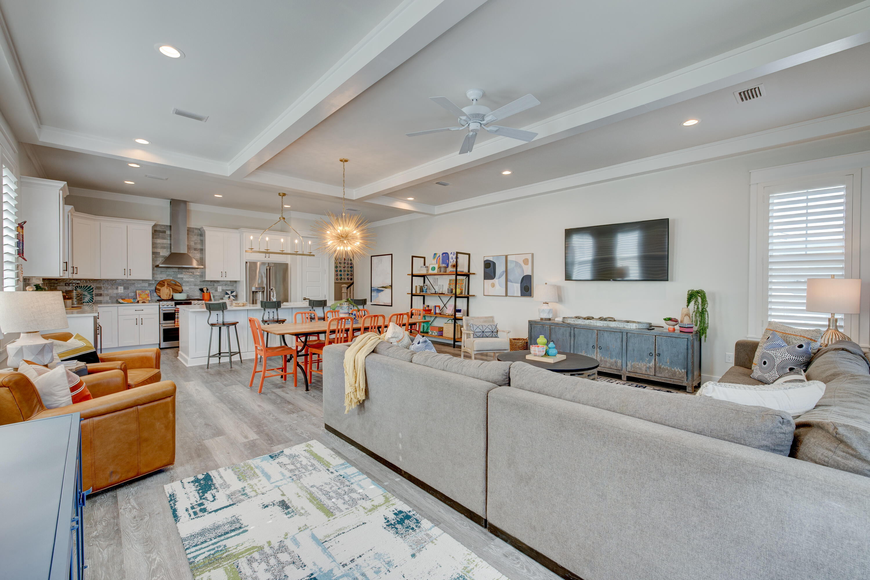 34 Gulfview Way Santa Rosa Beach, FL 32459 - Photo 3 of 54 a living room kitchen with furniture and a flat screen tv