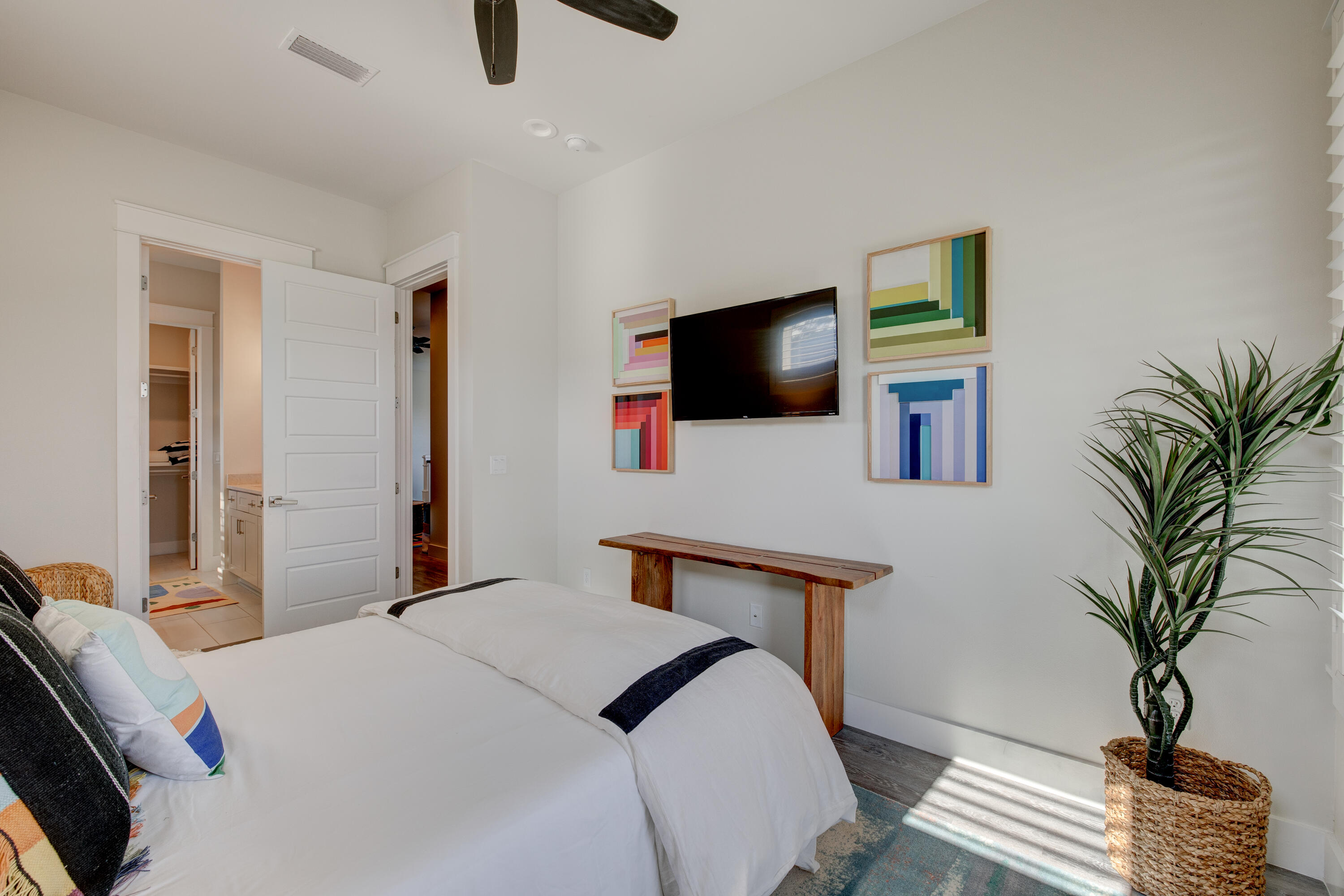 34 Gulfview Way Santa Rosa Beach, FL 32459 - Photo 40 of 54 a bedroom with a bed and a flat screen tv