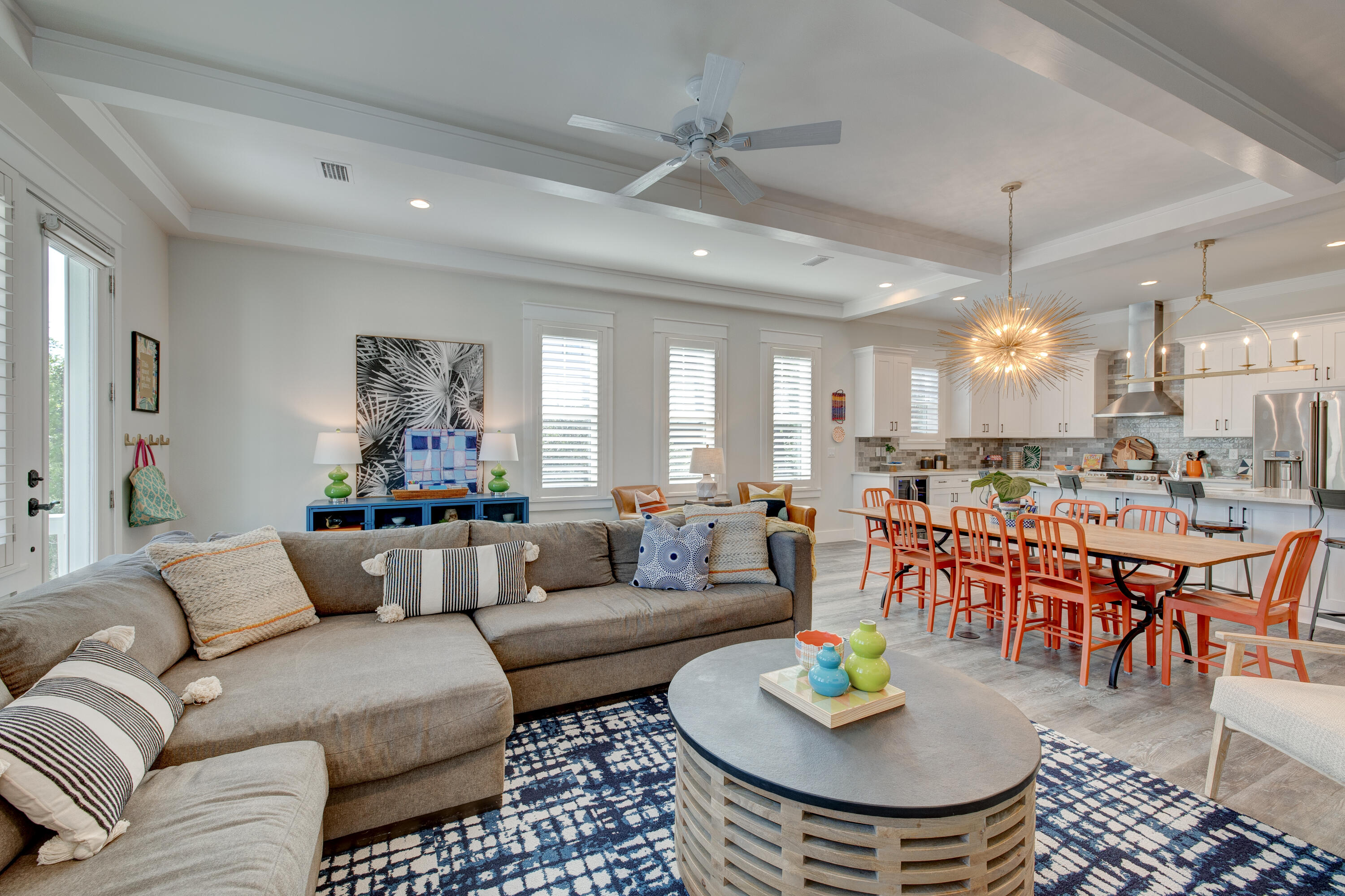 34 Gulfview Way Santa Rosa Beach, FL 32459 - Photo 10 of 54 a living room with furniture and a chandelier