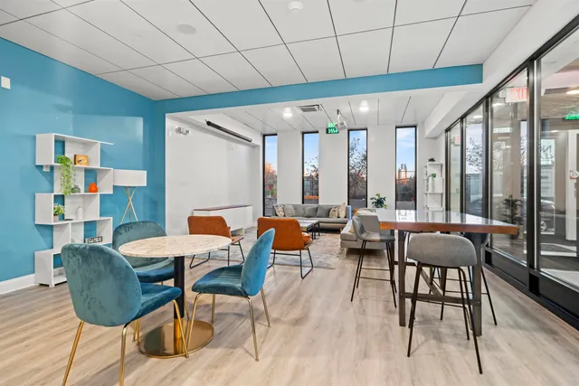 a outdoor space with furniture