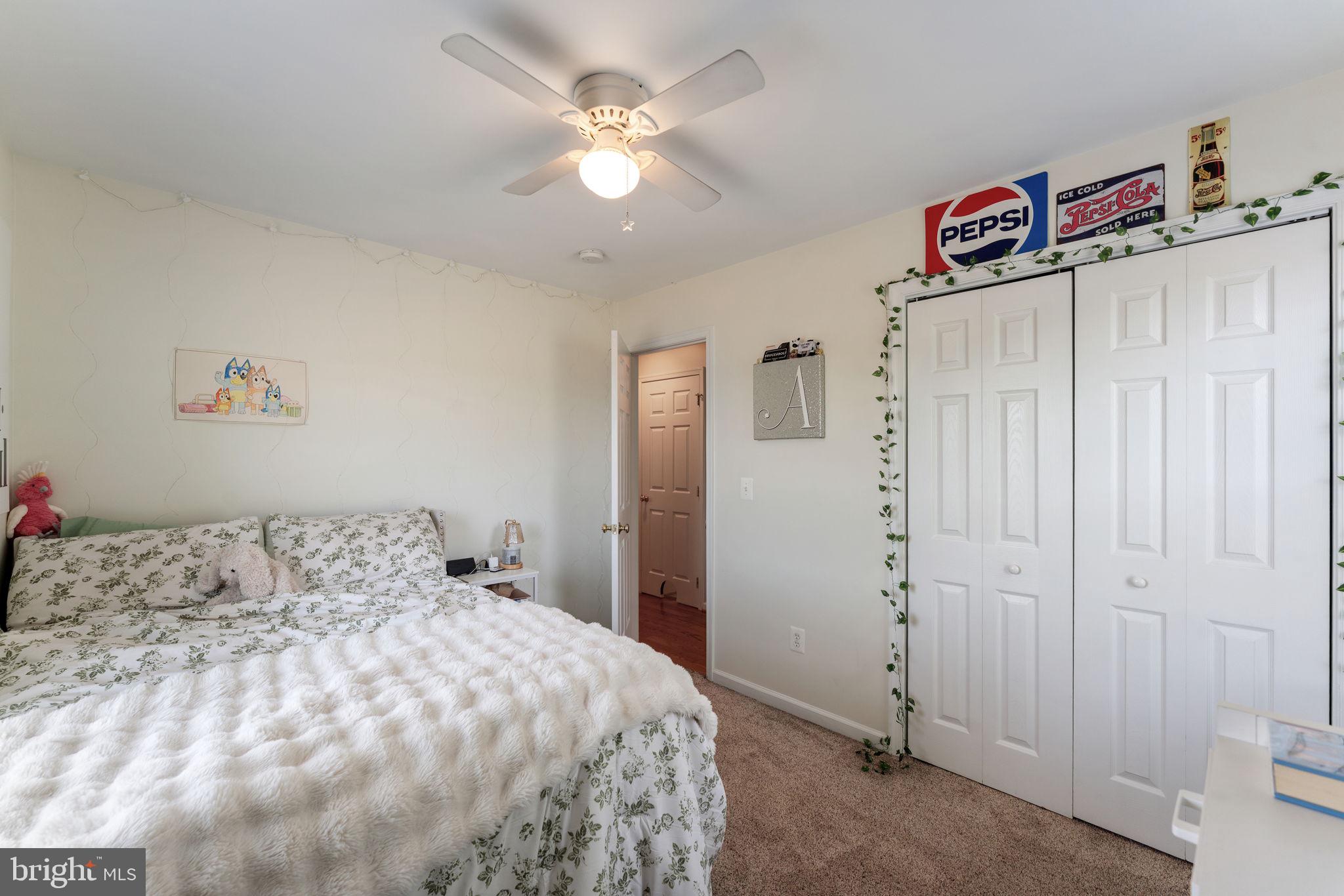 1388 Novum Church Road Reva, VA 22735 - Photo 33 of 65 a bedroom with a bed and a chandelier