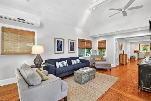 a living room with furniture