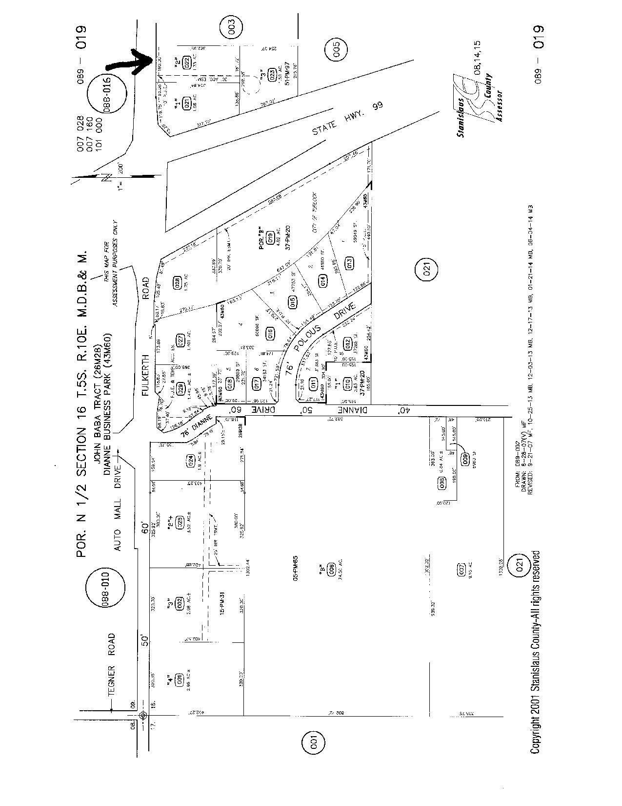 2400 Fulkerth Road Turlock, CA 95380 - Photo 4 of 6 Parcel map of 2400 Fulkerth Rd.
