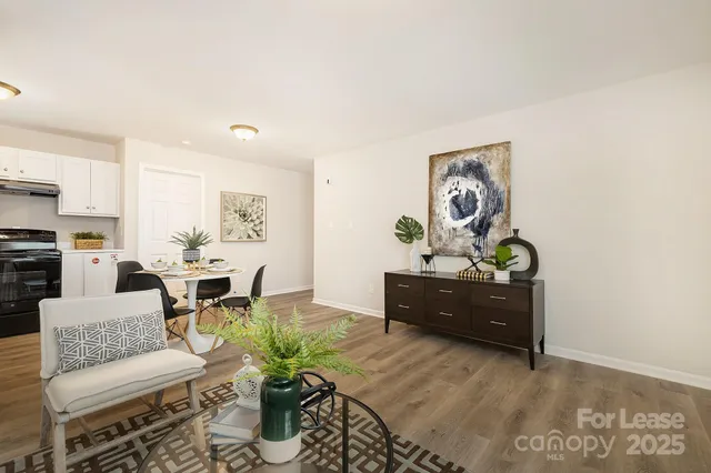 a living room with furniture