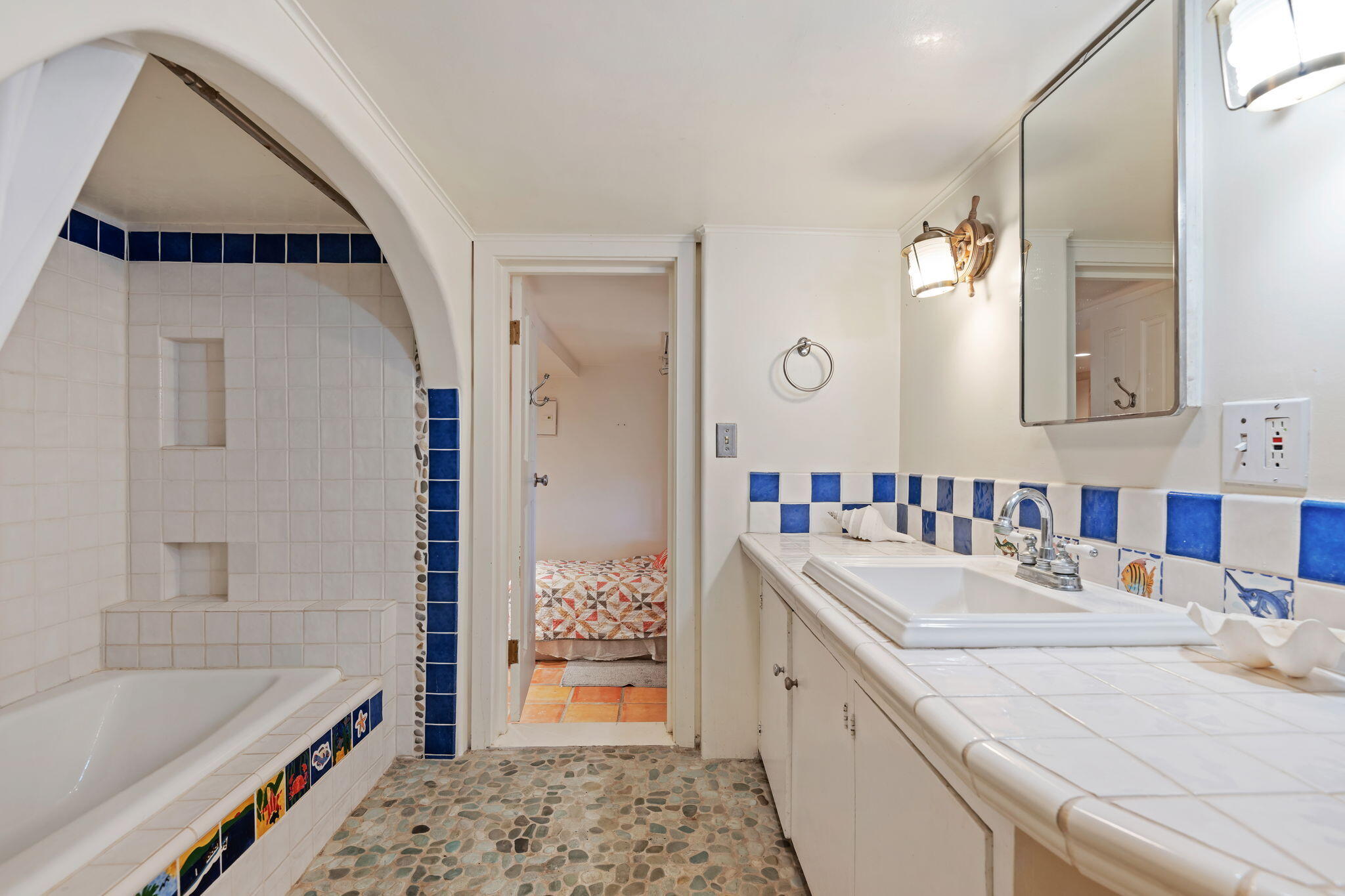 279 Rosario Park Road Santa Barbara, CA 93105 - Photo 30 of 49 a bathroom with a sink and a bathtub