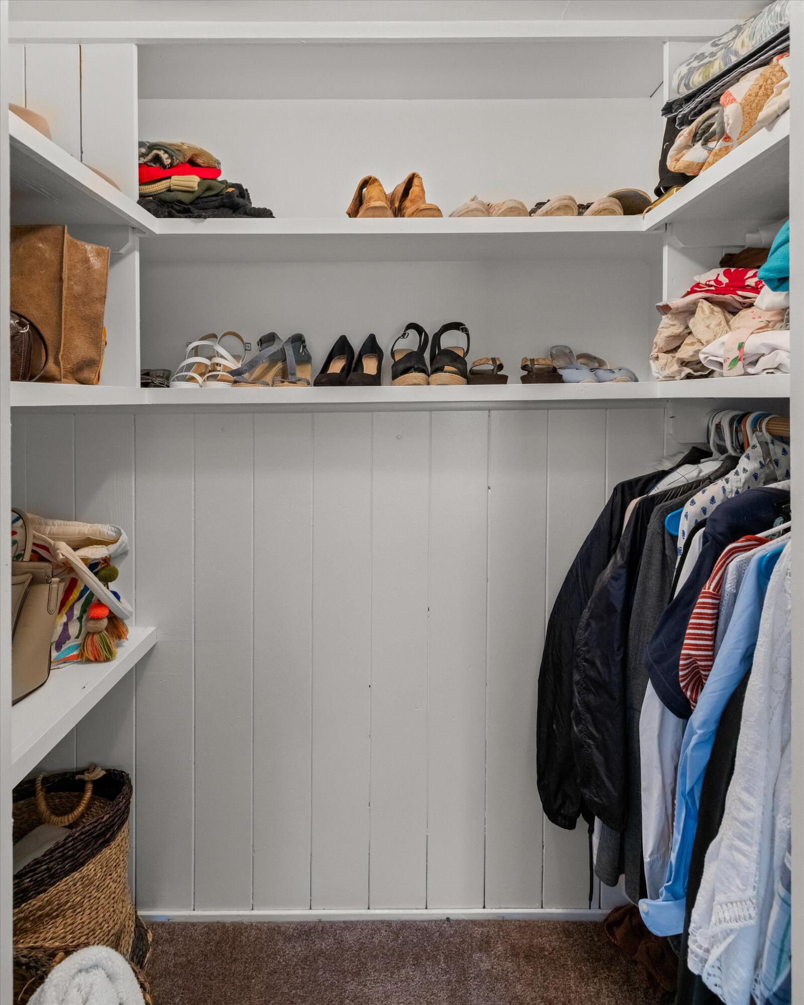 279 Rosario Park Road Santa Barbara, CA 93105 - Photo 39 of 49 a view of walk in closet with clothes and shoes