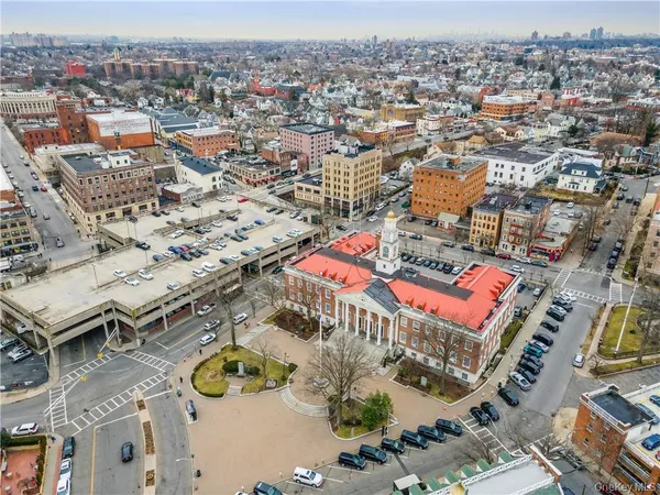 an aerial view of a city