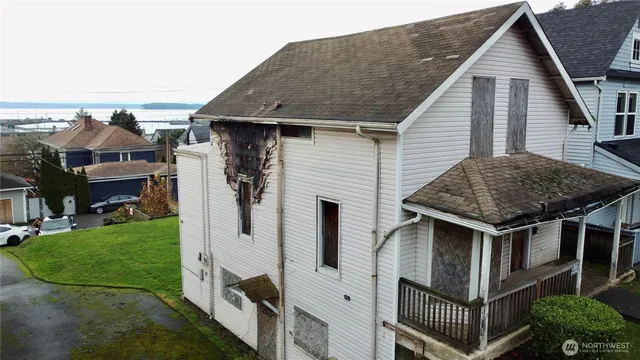 a house with trees in front of it
