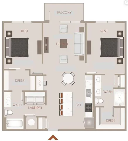 a living room with fireplace furniture and a large window