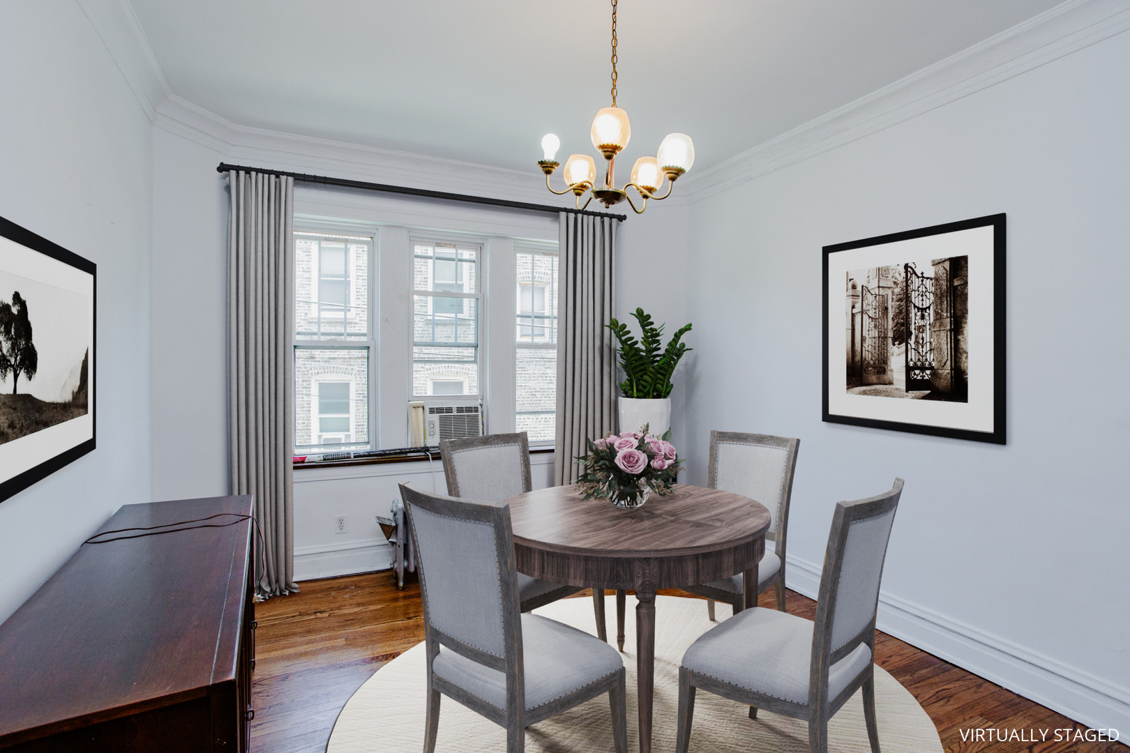7639 Jackson Boulevard, Unit 1E Forest Park, IL 60130 - Photo 4 of 13 a view of a dining room with furniture window and wooden floor