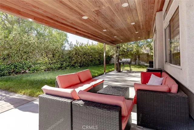 a outdoor view with a sitting space
