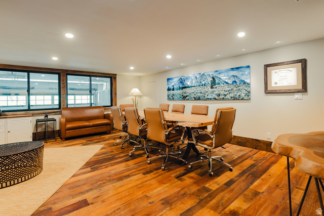 1667 West Tollgate Cyn Road Coalville, UT 84017 - Photo 42 of 61 Spacious room featuring rich wood-finish flooring, recessed lighting, and large windows with horizontal blinds
