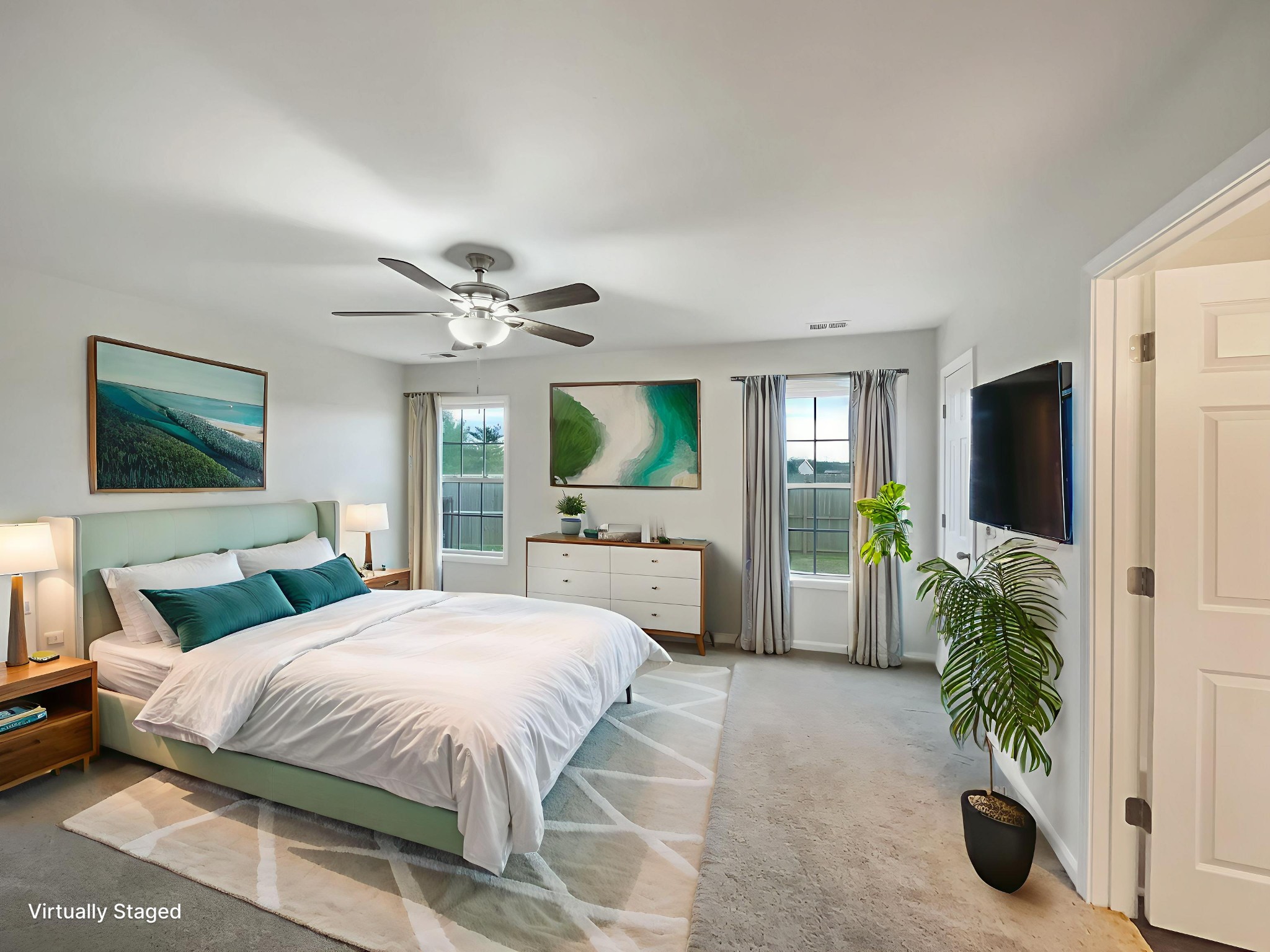 6180 Hoover Road Lascassas, TN 37085 - Photo 11 of 22 a spacious bedroom with a bed and a flat screen tv