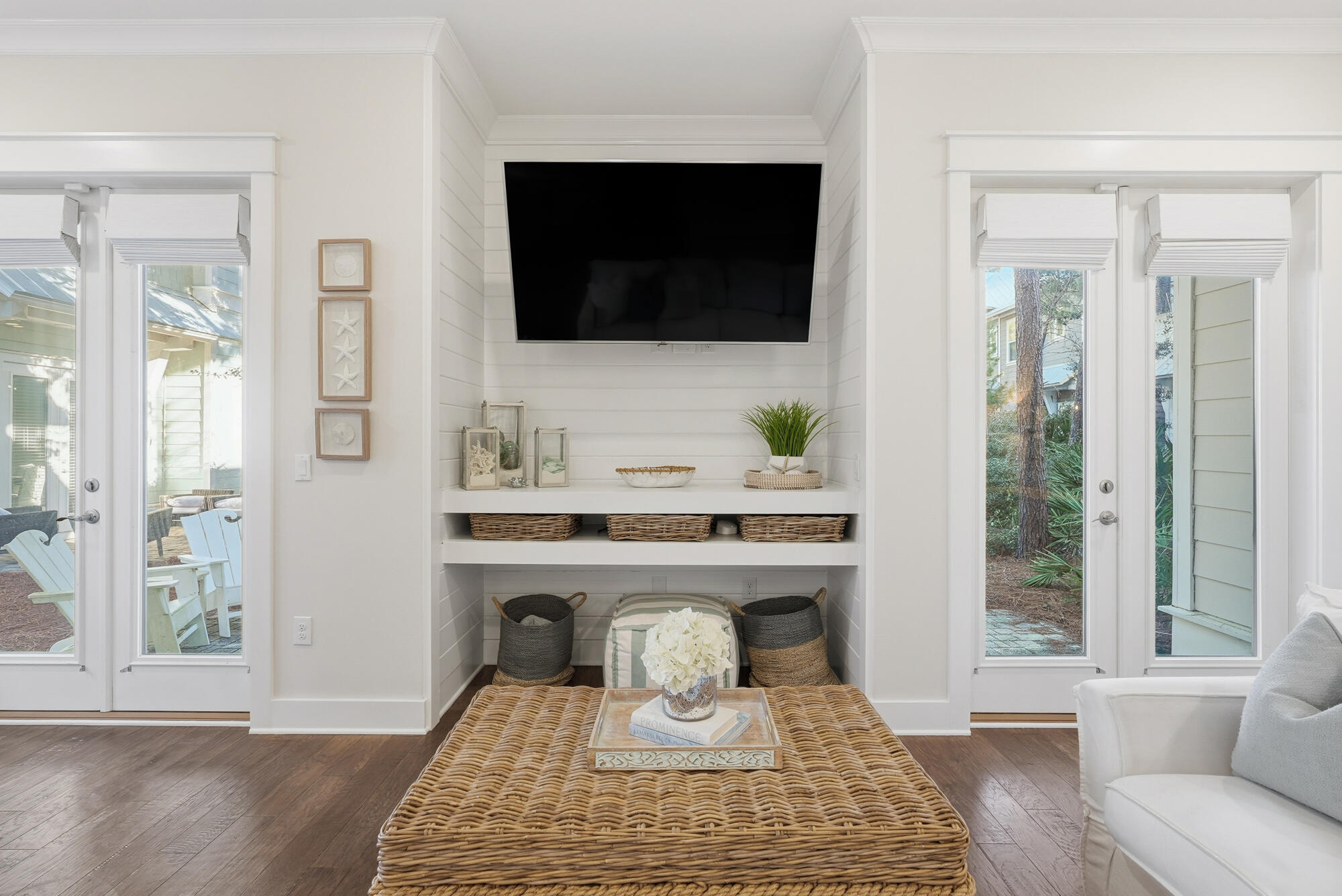 23 East York Ln Inlet Beach, Unit A Inlet Beach, FL 32461 - Photo 8 of 51 a living room with a flat screen tv and a fireplace