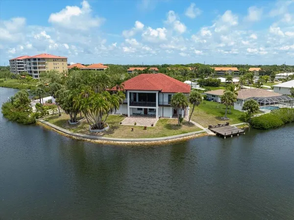 a view of a lake with houses