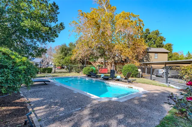 a view of a park with plants and trees