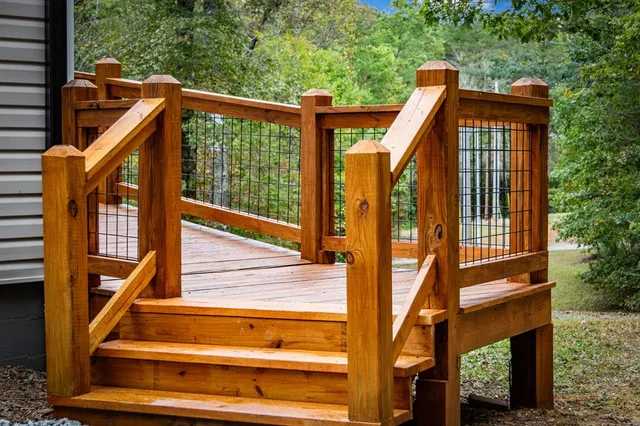 a view of a yard from a window