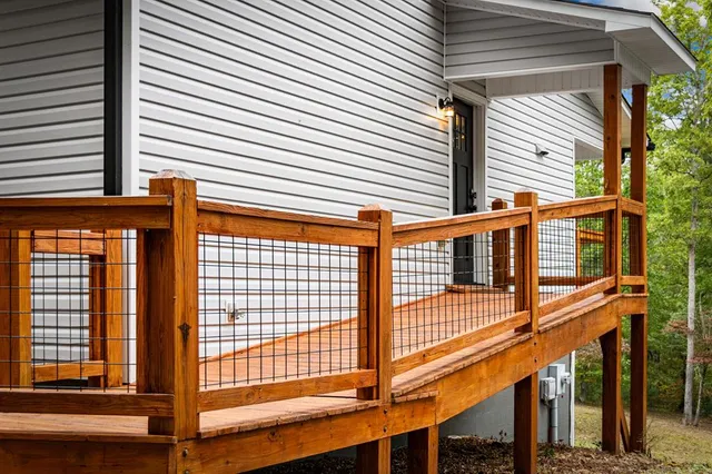 a view of a yard with a tree