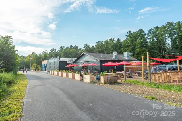 an outdoor space with garden view