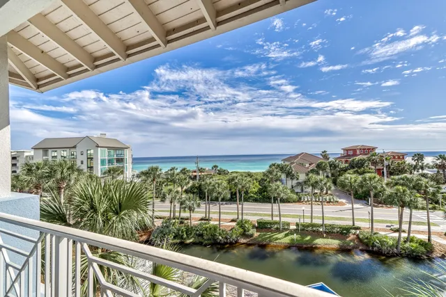 a view of a lake with a city