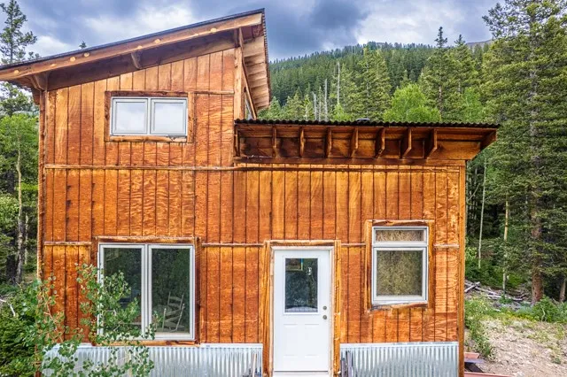 front view of a house with a door