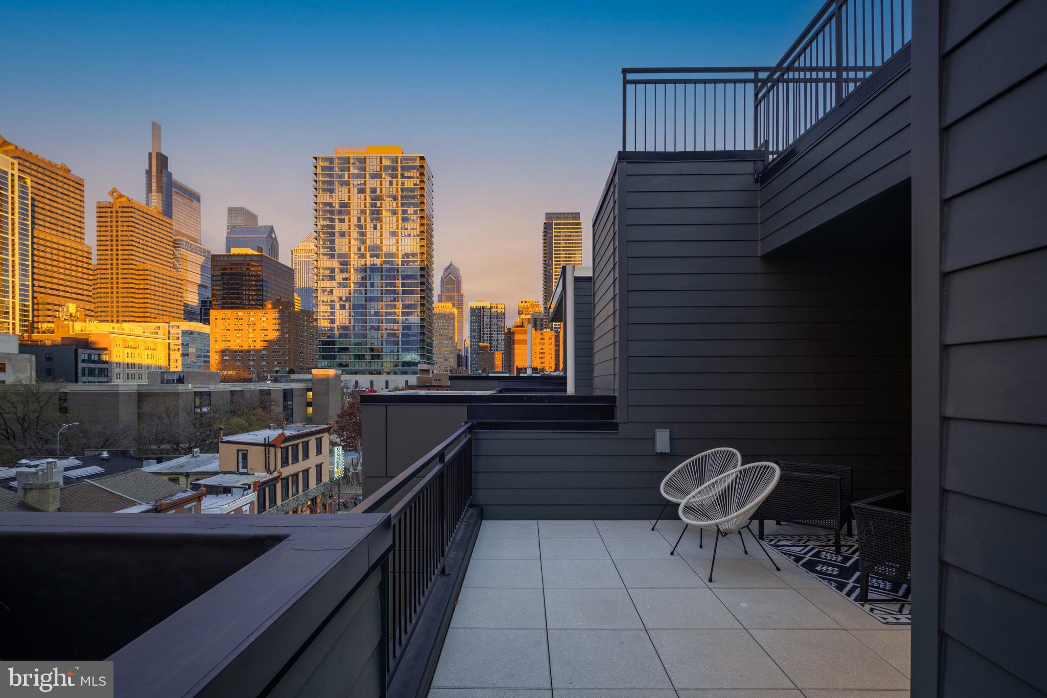 2322 Sansom Street Philadelphia, PA 19103 - Photo 60 of 82 5th Floor Front Patio at Golden Hour