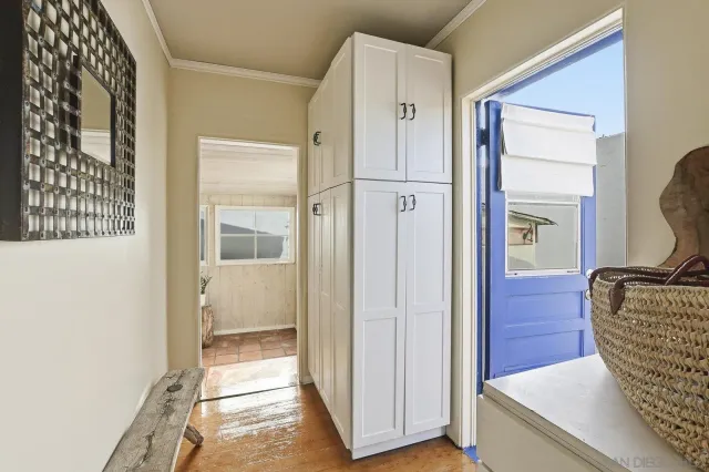 a bathroom with a bathtub and shower