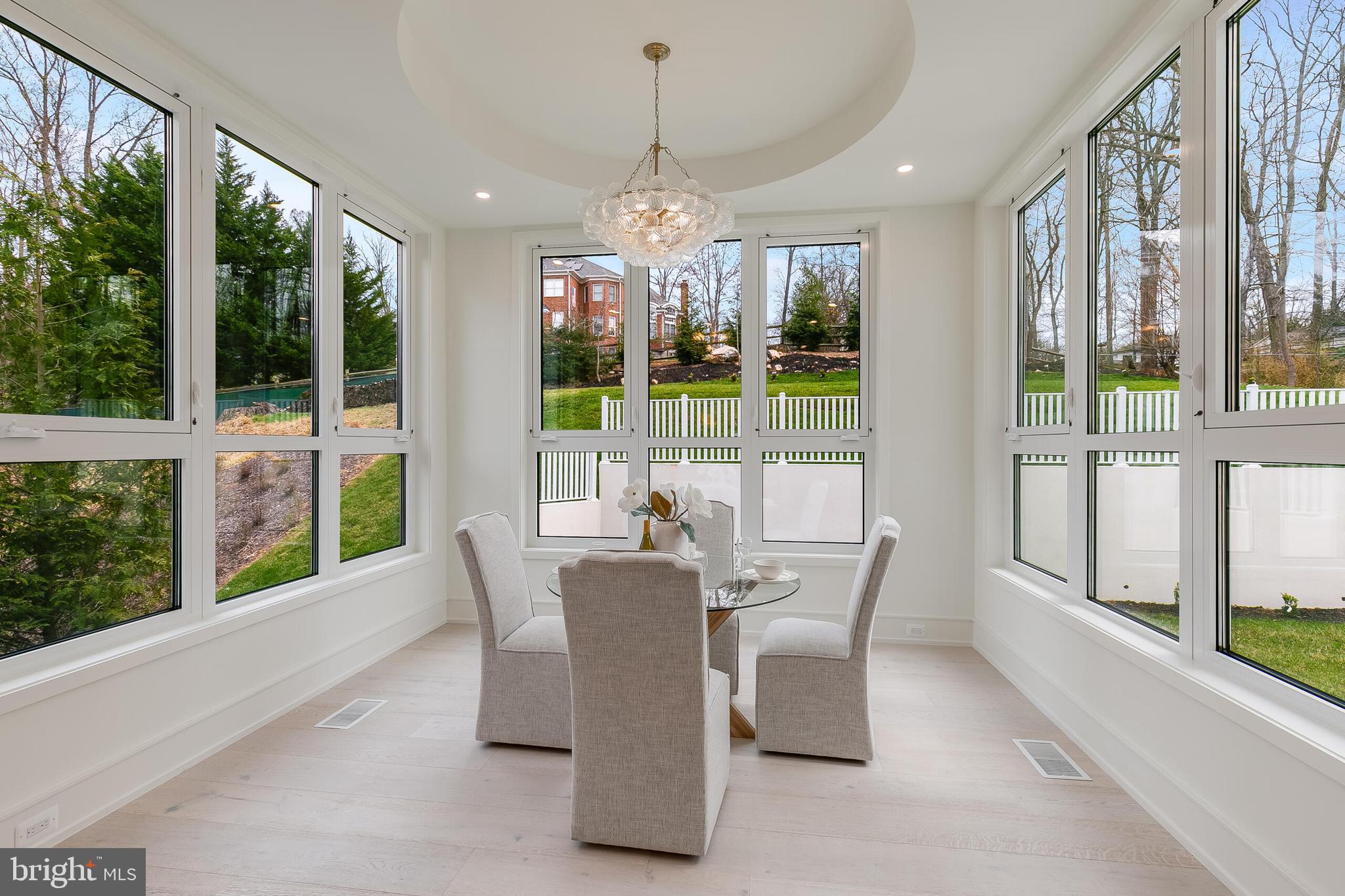 8757 Brook Road McLean, VA 22102 - Photo 20 of 51 a dining room with furniture water view and a floor to ceiling window