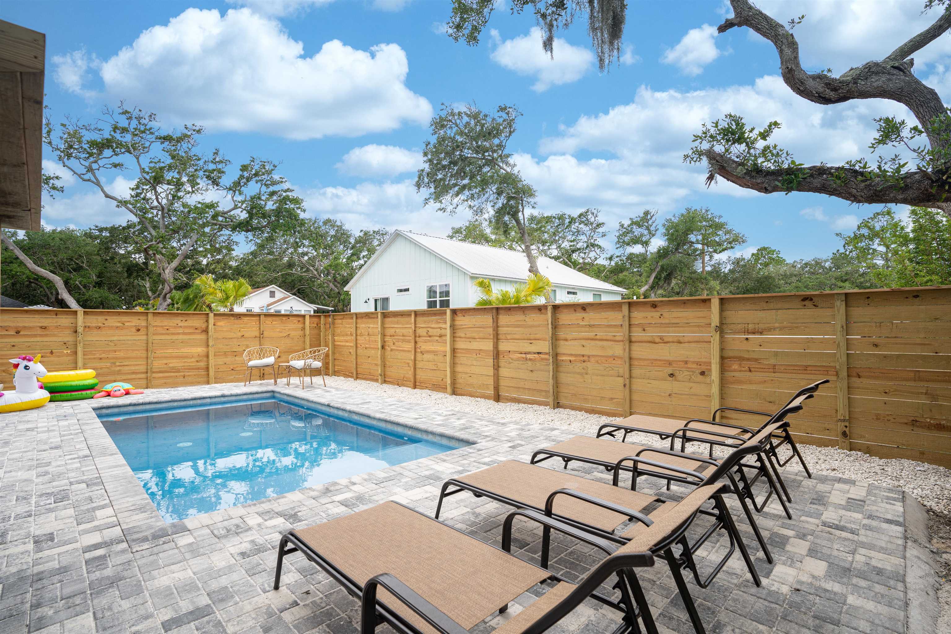 600 Twenty-First Street St. Augustine, FL 32084 - Photo 24 of 32 a view of a swimming pool with a lounge chairs