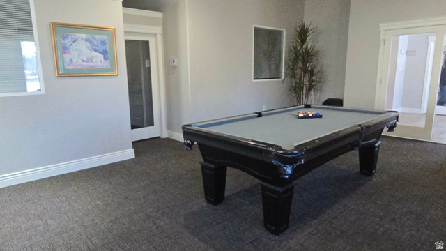 90 East Resaca Drive, Unit C11 Sandy, UT 84070 - Photo 21 of 27 Game room with dark carpet and billiards table
