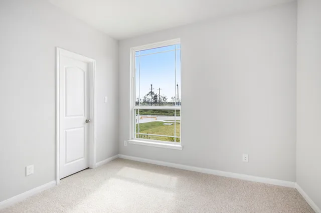 an empty room with a window