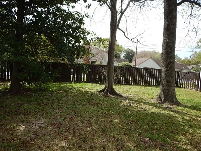 a view of a garden with a bench