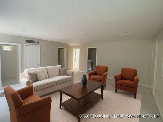 a living room with furniture