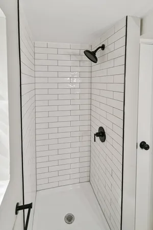 a bathroom with a shower