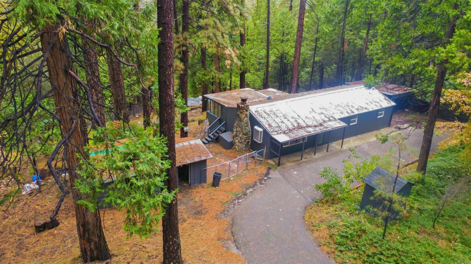 19159 Allan Road Volcano, CA 95689 - Photo 18 of 27 a view of a wooden deck and a forest