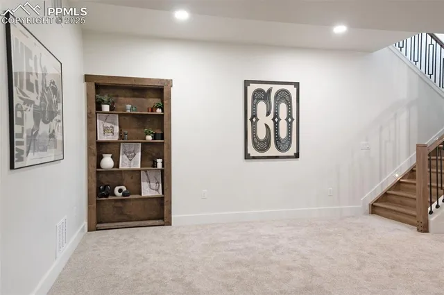 an empty room with closet