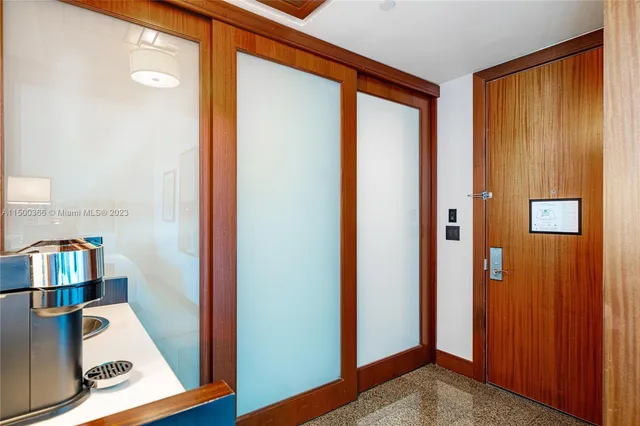 a view of kitchen with wooden floor