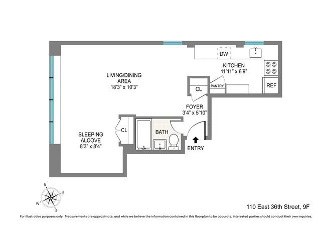 $465,000 | 110 East 36th Street, Unit 9F | Murray Hill