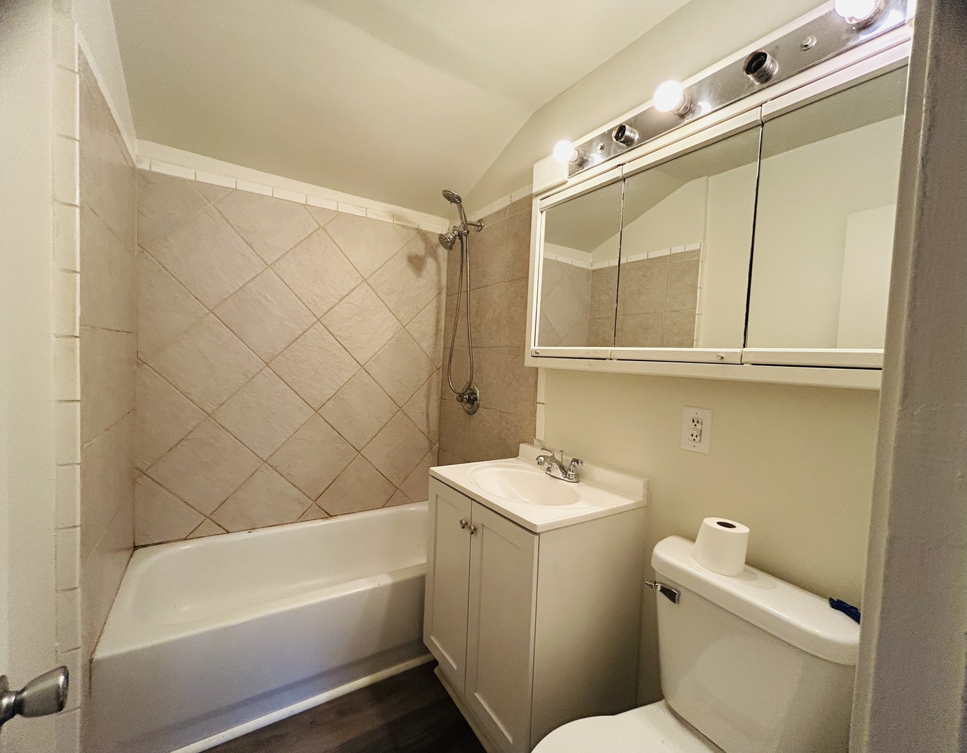 6415 North Shore Avenue Spring Grove, IL 60081 - Photo 8 of 18 a bathroom with a sink a toilet and shower