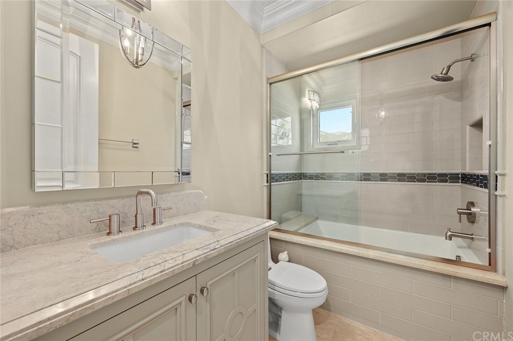 230 San Miguel Drive Arcadia, CA 91007 - Photo 47 of 57 a bathroom with a sink a mirror and a shower