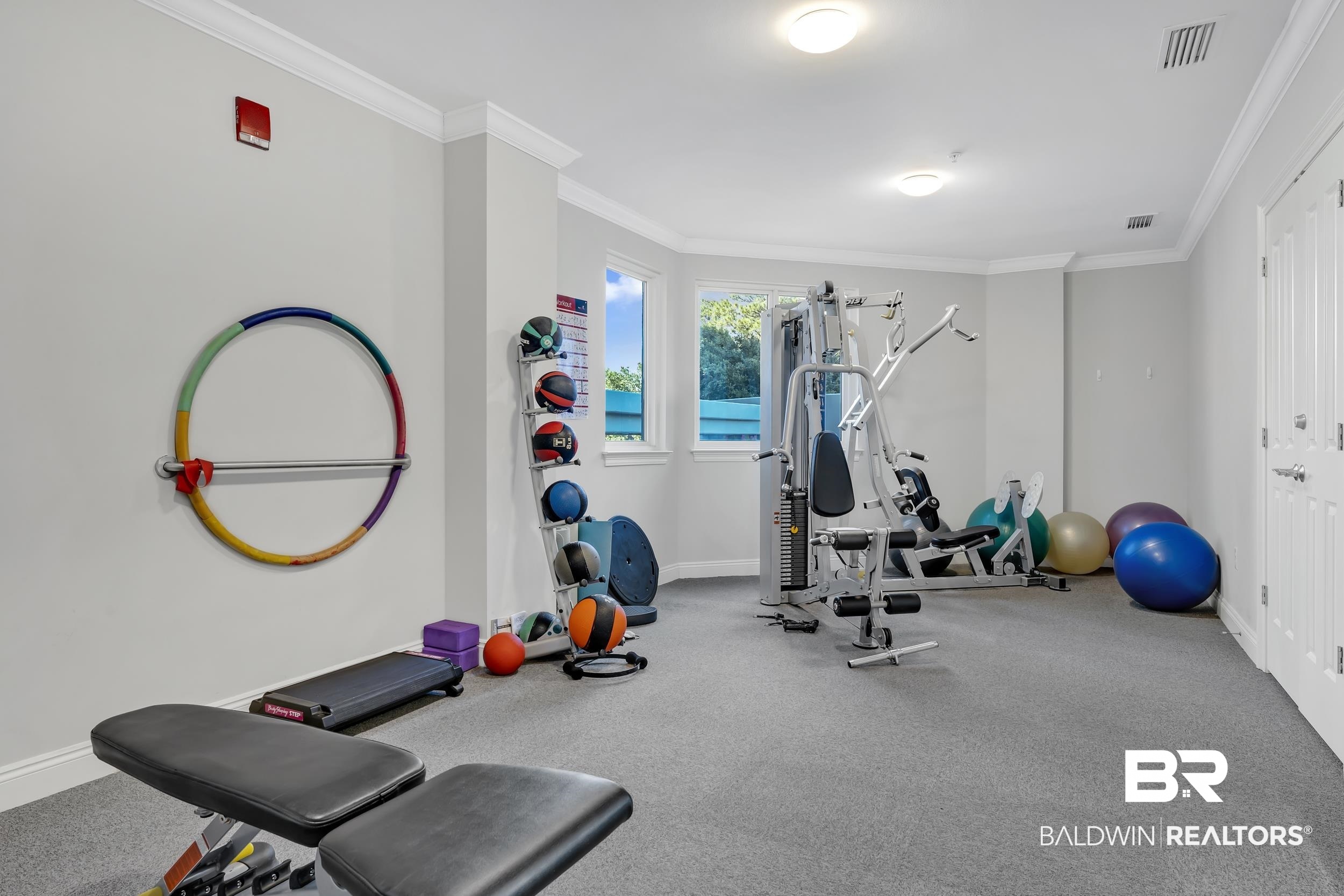 28250 Canal Road, Unit 307 Orange Beach, AL 36561 - Photo 44 of 56 Exercise area with ornamental molding