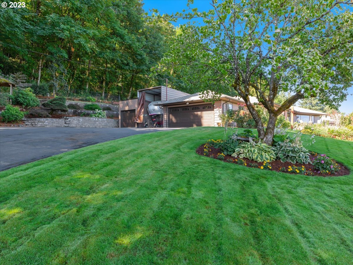 715 Southwest Walters Drive Gresham, OR 97080 - Photo 2 of 48 a backyard of a house with plants and large trees