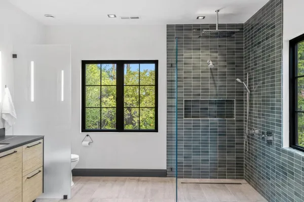 a bathroom with a shower