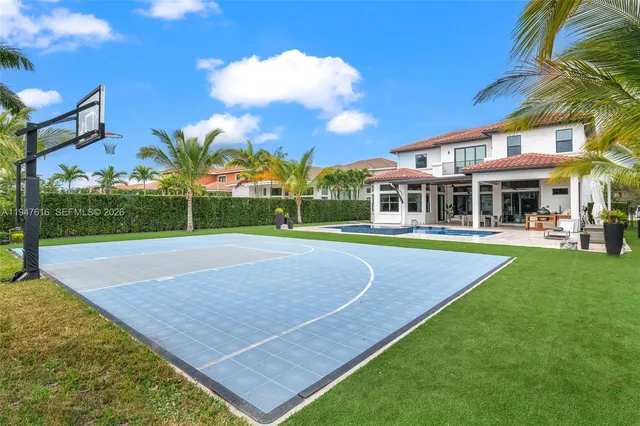 a view of a house with a swimming pool