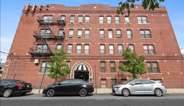 a car parked in front of a building