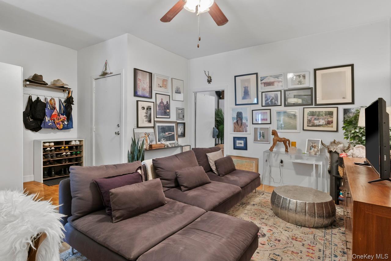 321 Cornelia Street Brooklyn, NY 11237 - Photo 3 of 3 a living room with furniture and a flat screen tv