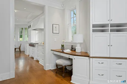 a view of a kitchen with cabinets