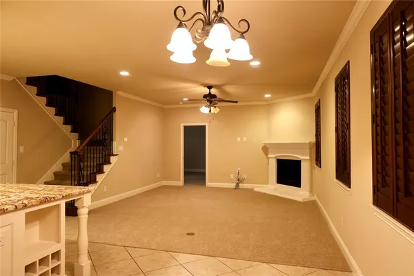 a view of a livingroom with a fireplace