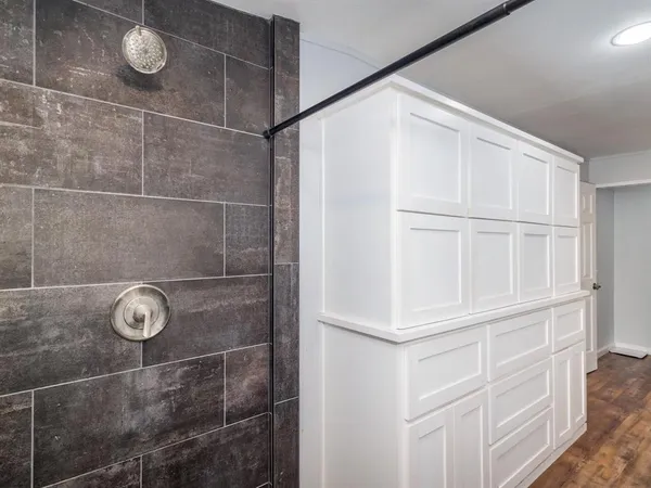 a bathroom with a shower
