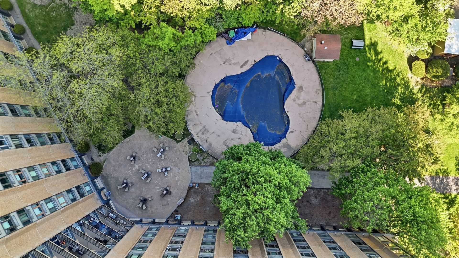 1 Renaissance Place, Unit 816 Palatine, IL 60067 - Photo 6 of 23 an aerial view of a house with garden space and swimming pool